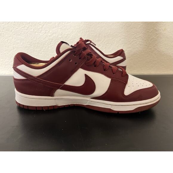 Size 10 Nike Air Dunk Low Retro Team Red Burgundy White DD1391-601 Sneakers Men - Picture 4 of 11
